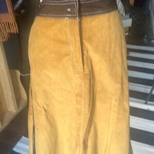 Tan and brown corduroy skirt new with tag mint condition!!